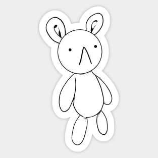 Transparent Art Rabbit Bunny Sketch Style Meiruko Sticker